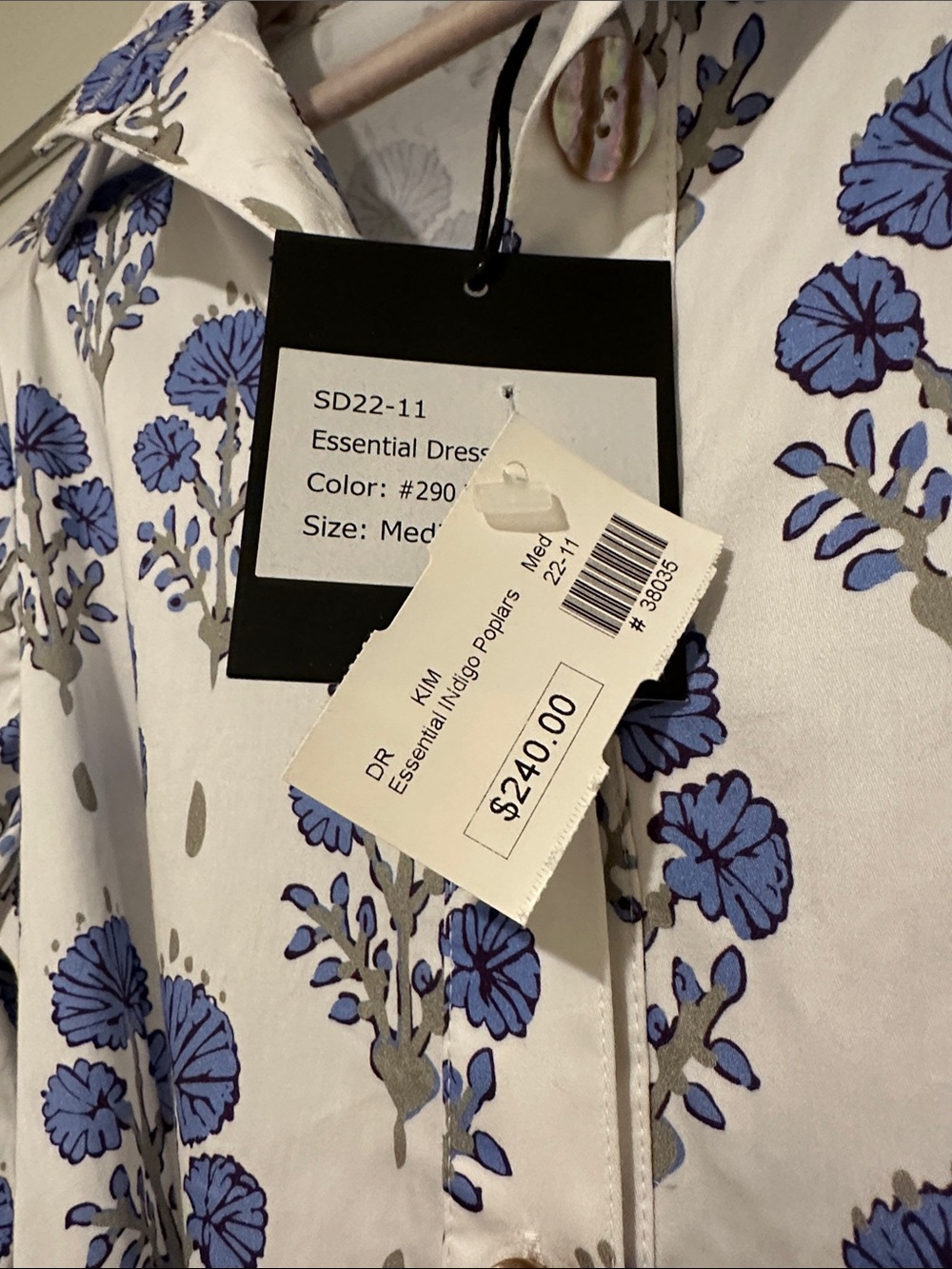 PATTY KIM Blue and White Floral Midi Shirt Dress - Picture 5 of 5